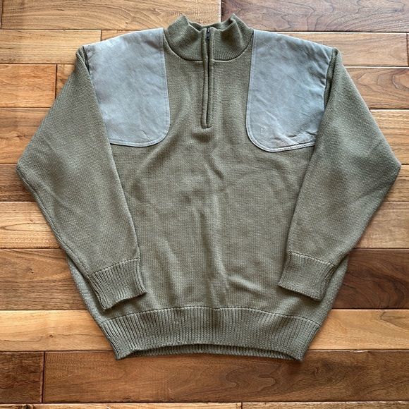 Vtg bob allen 1/4 zip hunting shooting sweater